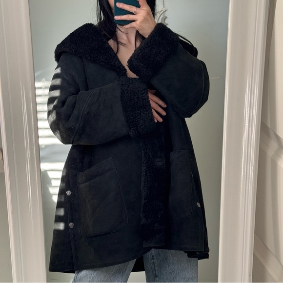 Vintage made in Italy 🇮🇹 sheepskin genuine shearling fur coat jacket - Picture 1 of 9